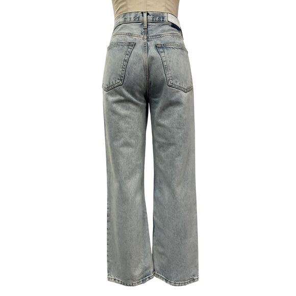 Re/Done Straight-Fit Blue Cotton Cropped Denim Jean Size 27 - Picture 2 of 4